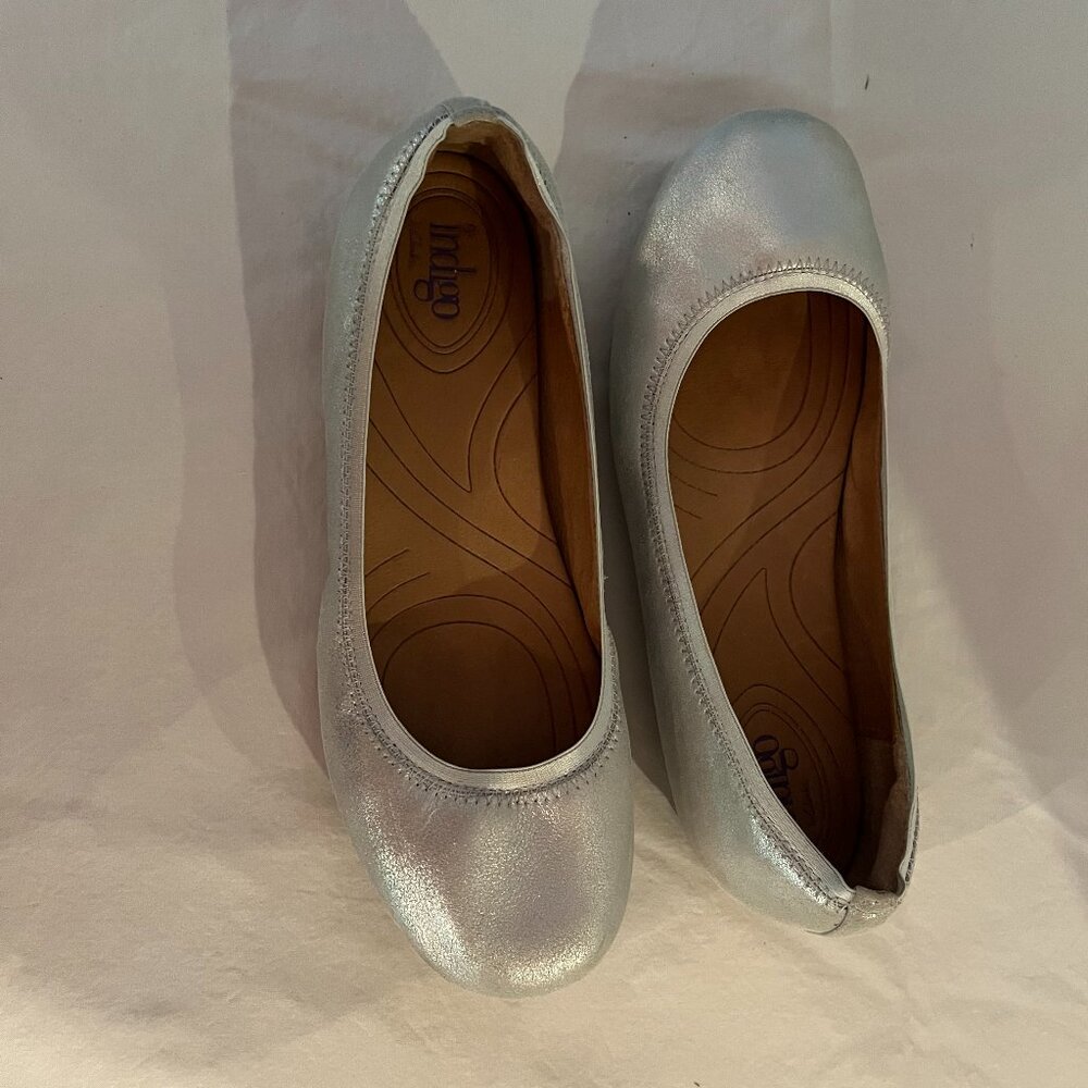 Indigo by Clarks 61131 Plush Dot Leather Ballet Slip On